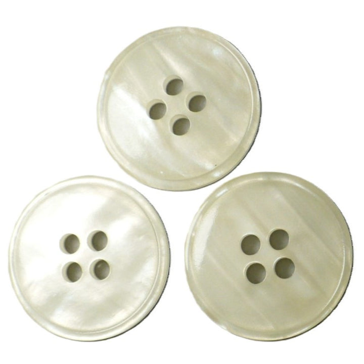 30L Pearly White Layered Buttons