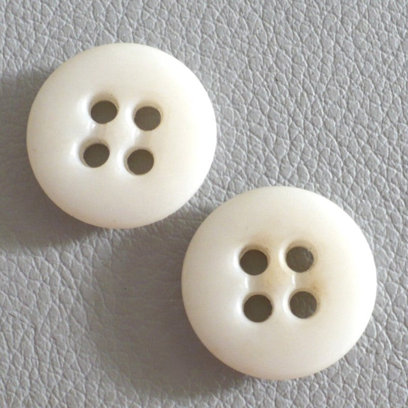 27L White Four Hole Casein Trouser Buttons