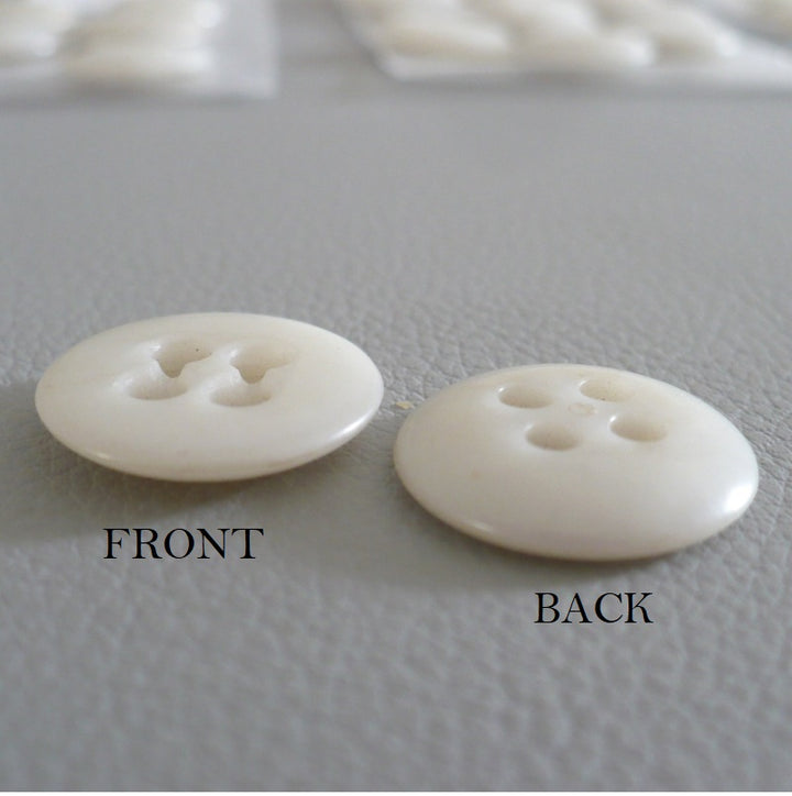 27L White Four Hole Casein Trouser Buttons