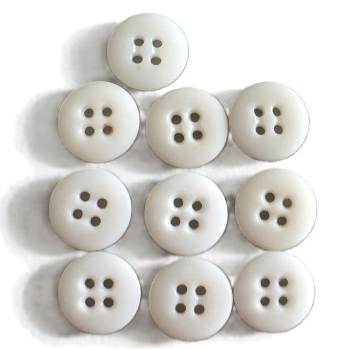 27L White Four Hole Casein Trouser Buttons