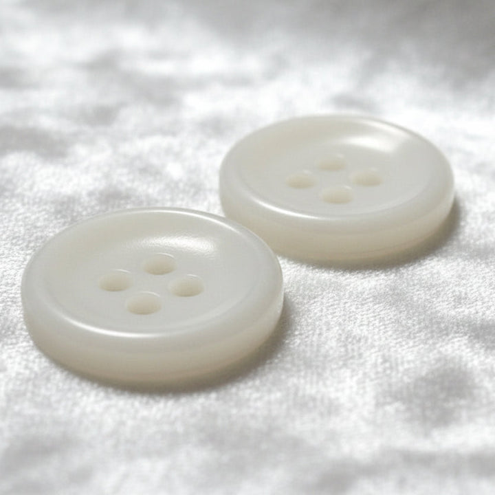 22L Set of Two Four-Hole White Casein Buttons/