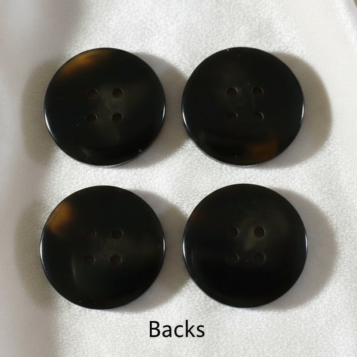 37L Set of Four  Four-Hole Faux Tortoise Shell Polyester Buttons, 1".