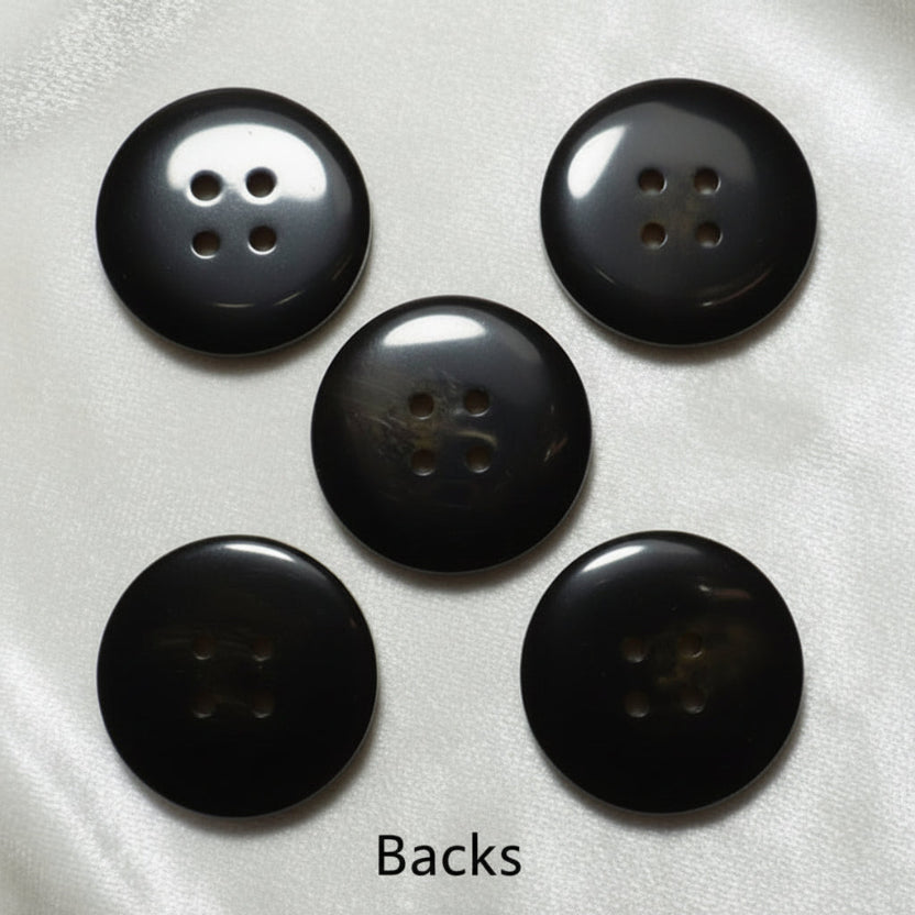 40L Set of Five Faux Tortoise Shell Four Hole Polyester Buttons, 1".