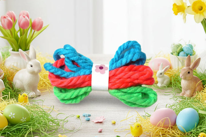 1970s Vintage Yarn Hair Ties Easter Holiday Gift Bundle