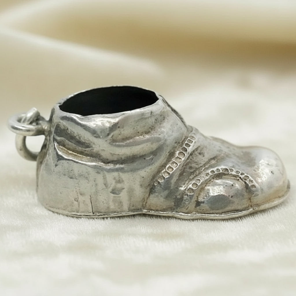 1960s Vintage Sterling Silver Baby Shoe Charm.