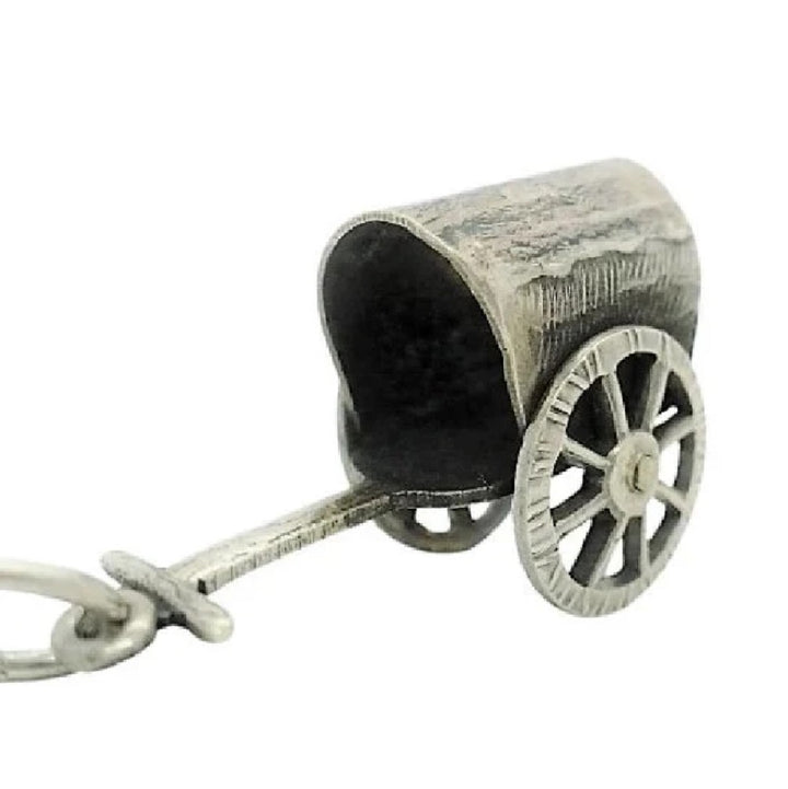 1950s 900 Silver Ox Cart Mechanical Charm