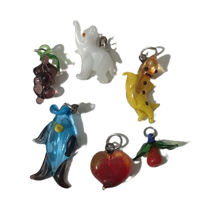 Six 1960s Lampwork Charms