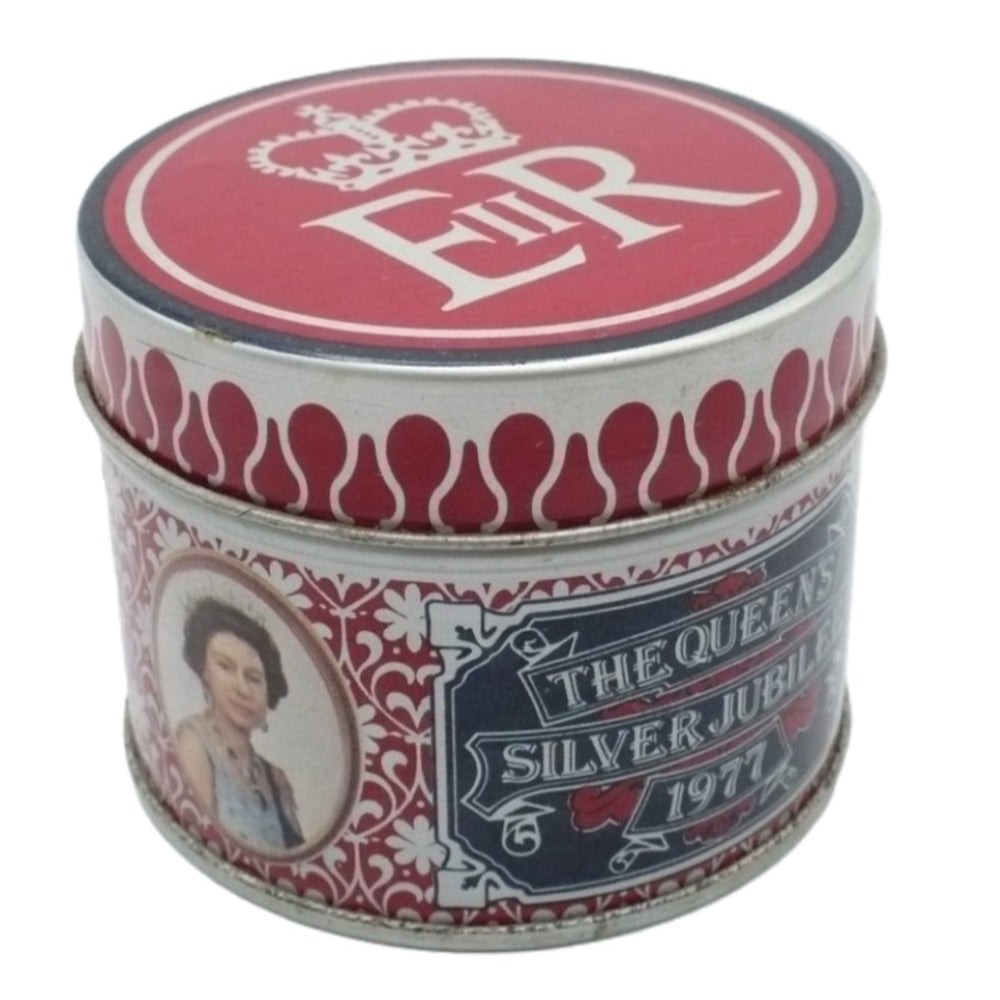 1977 Queen Elizabeth II Silver Jubilee Lithograph Match Tin, Vintage Souvenir.