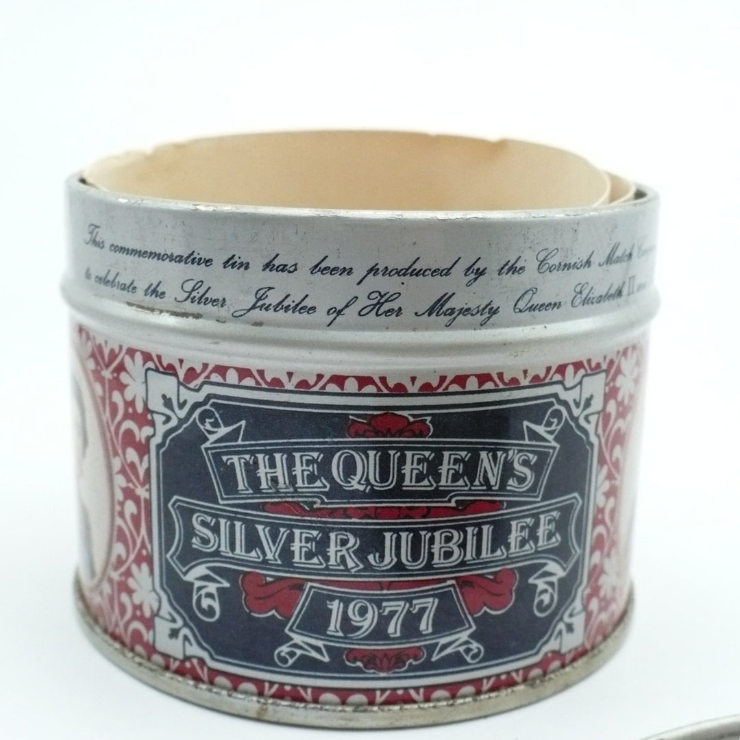 1977 Queen Elizabeth II Silver Jubilee Lithograph Match Tin, Vintage Souvenir.