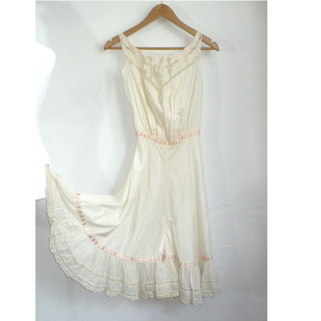 Edwardian Lace Combination Corset Cover & Drawers .
