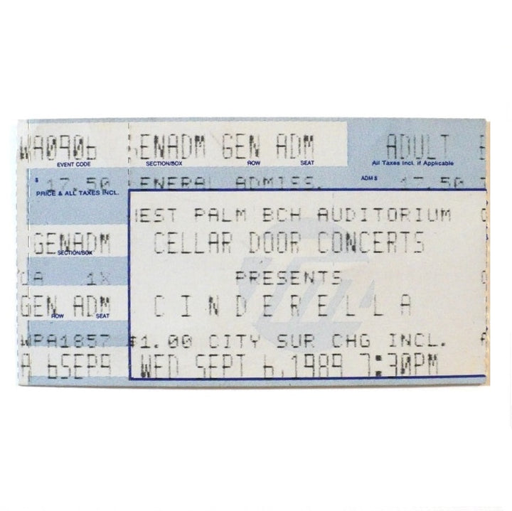 Cinderella Ticket 1989 White Lion Tangiers