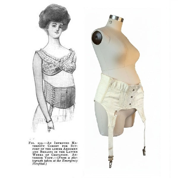 Antique obstetric corset with period ad for documentation.