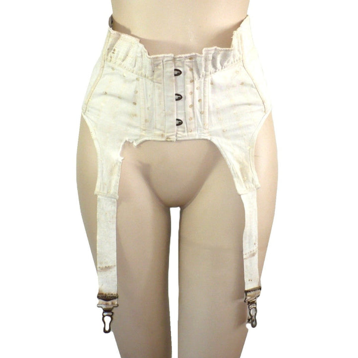 Extremely Rare 1928–1935 Maternity Suspender Belt on mannequin.