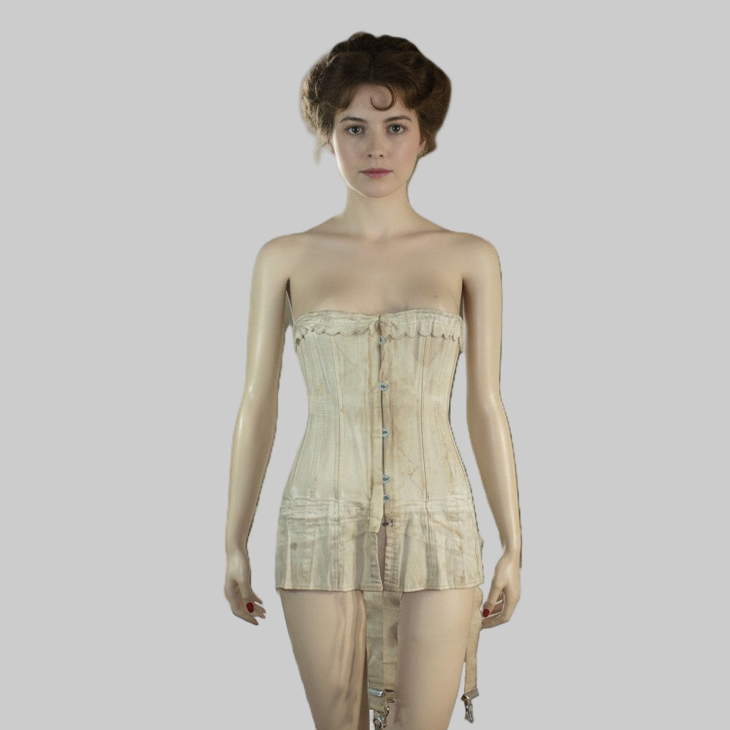 Woman wearing an Edwardian corset.
