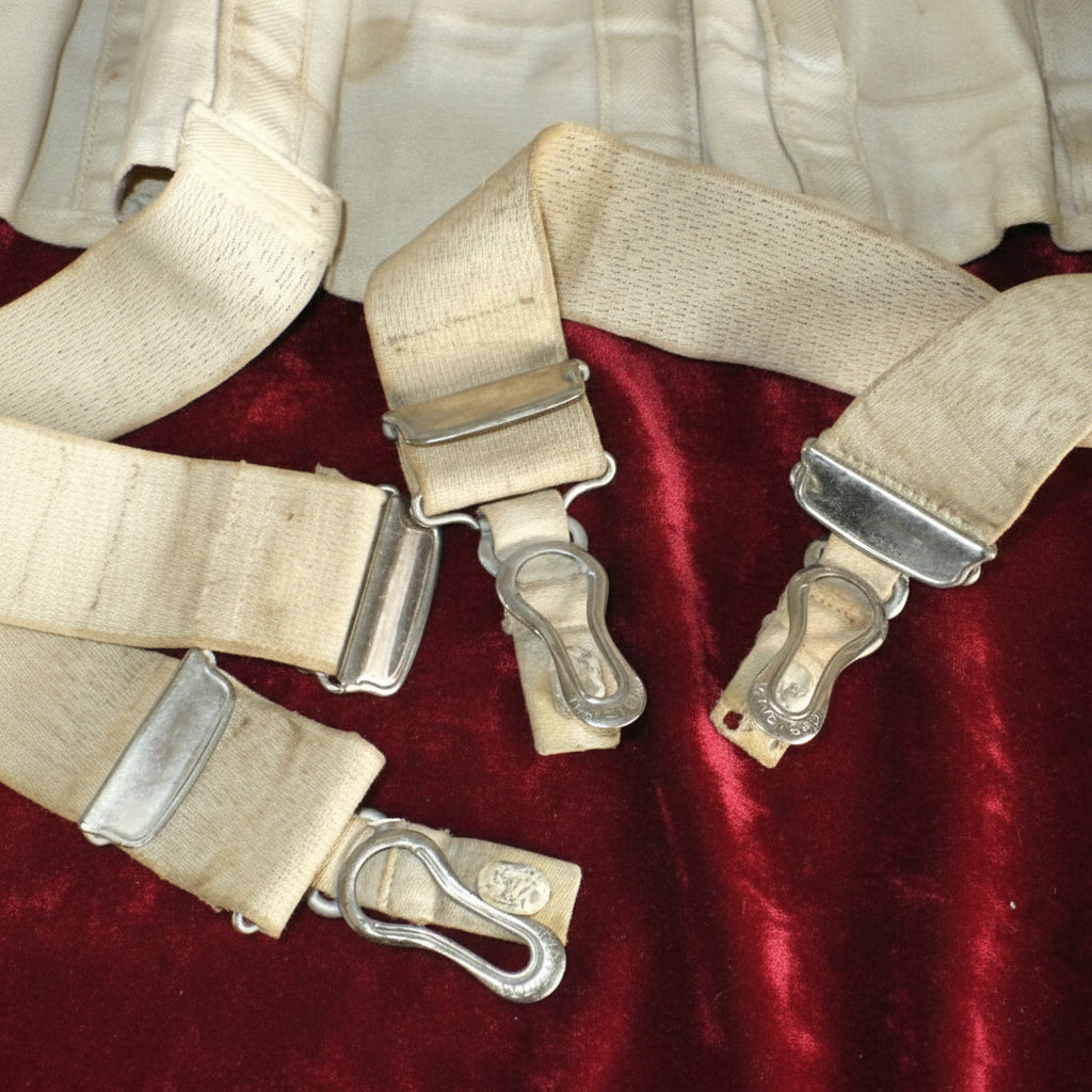 1914 Edwardian Corset garter clasps (one missing.)