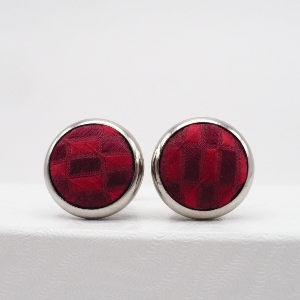 Regal Red Cufflinks, Men's Fixed Back Cuff Links,Vintage Jewelry.