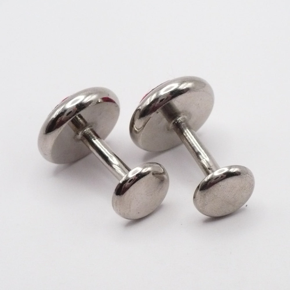 Regal Red Cufflinks, Men's Fixed Back Cuff Links,Vintage Jewelry.
