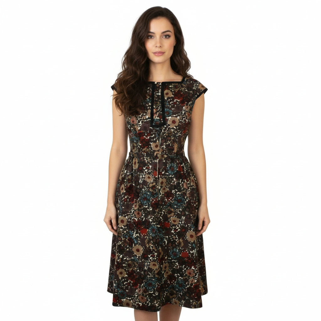 1960s Vintage Shannon Rodgers Day Dress in a model..