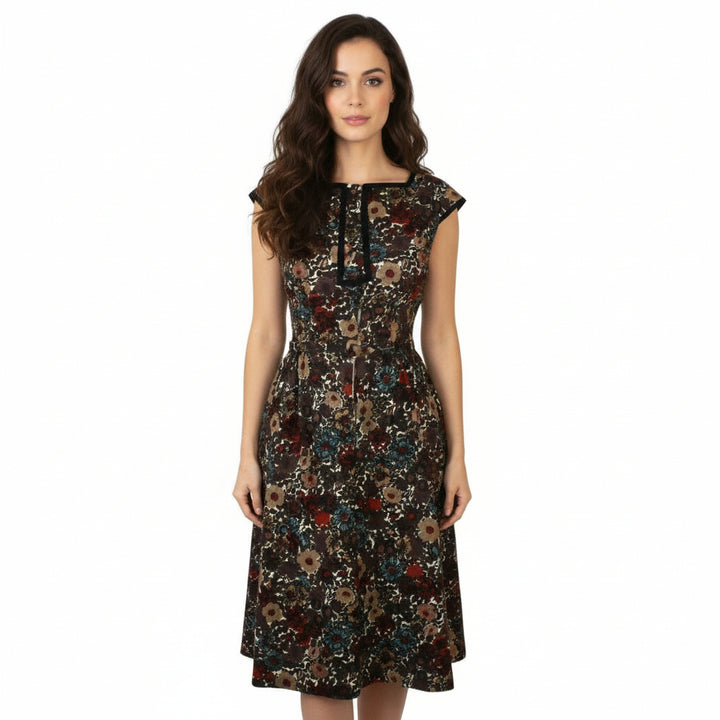 1960s Vintage Shannon Rodgers Day Dress in a model..