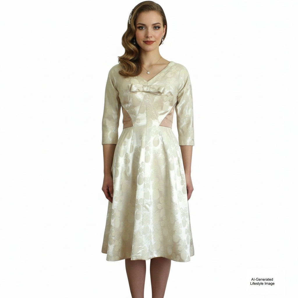 1960s Vintage Champagne Bubbles Winter Dress Xs/S 1960s Vintage Champagne Bubbles Winter Dress Xs/S