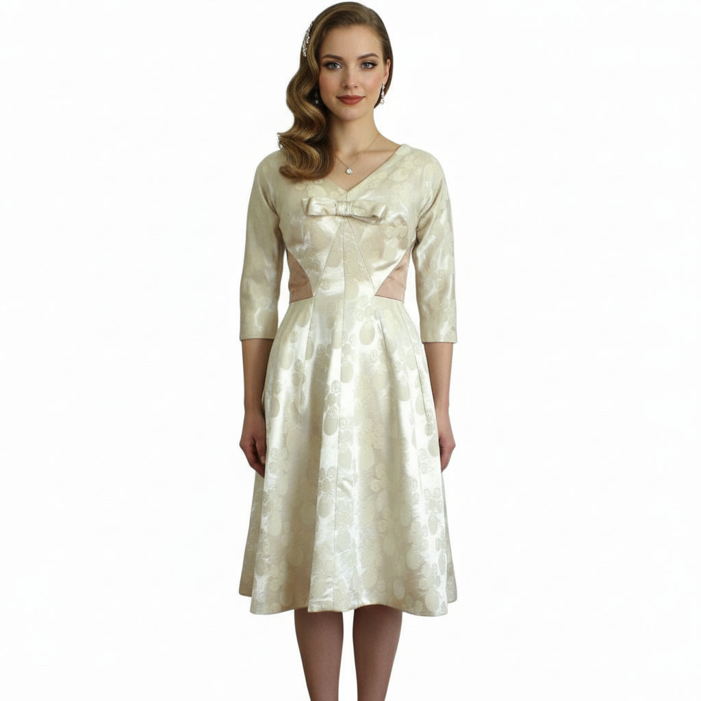 XS 1960 Vintage Winter Wedding or Champagne Party Dress.