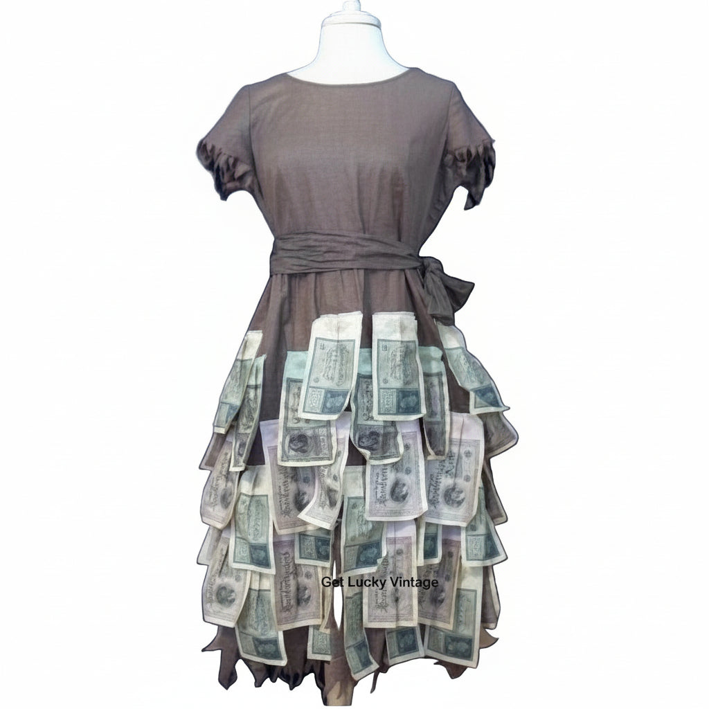 1920s Post WW1 German Hyperinflation Money Dress.