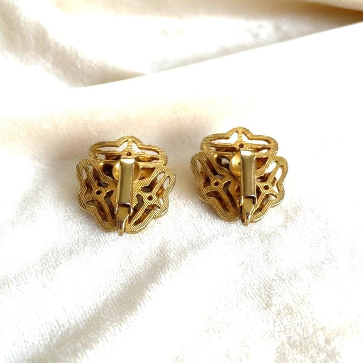 1950s Byzantine Revival Earrings - Clip On