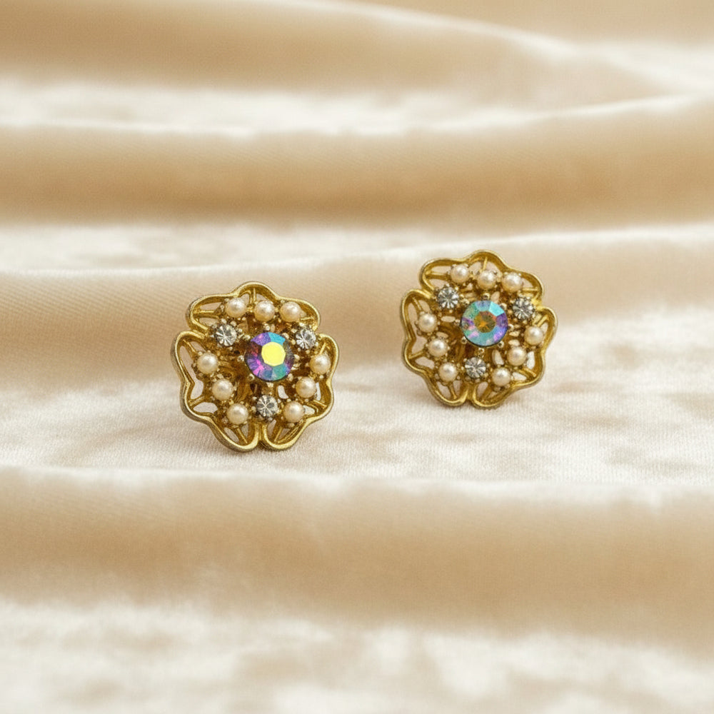 1950 Vintage Hollywood Regency Cocktail Mad Men Style Earrings.