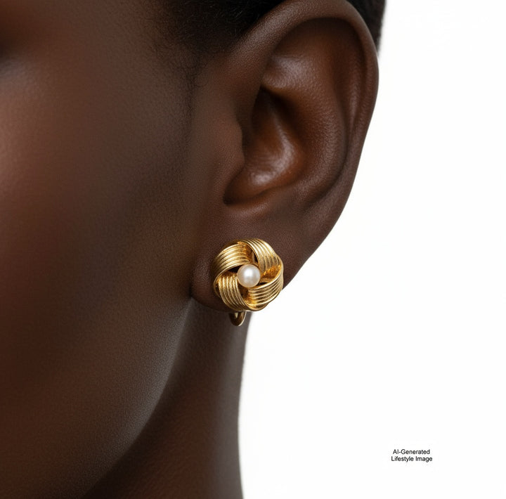 1960s Love Knot Earrings - Clip On