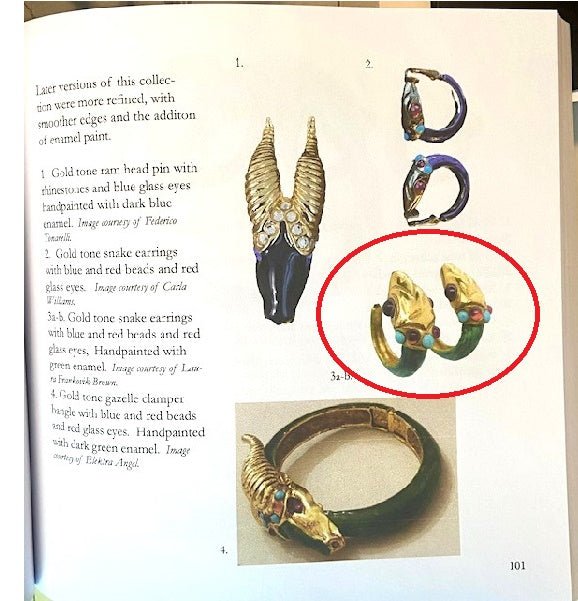 Earrings in book.