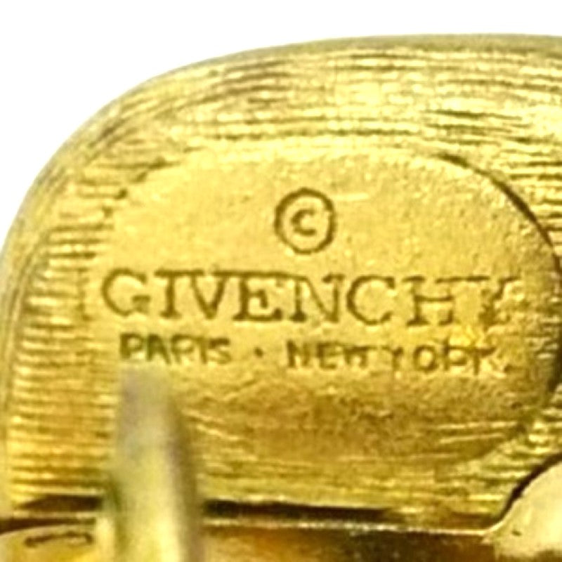 1980 Vintage Givenchy Green Gold-tone Clip-on Fashion Earrings