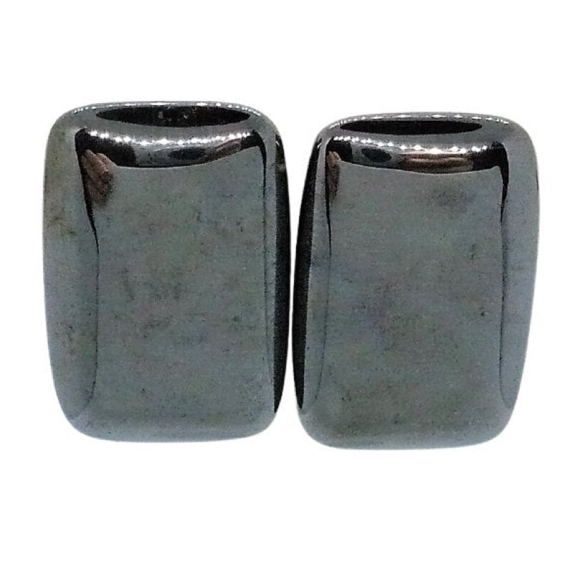 1980s Vintage Big Hematite Gemstone Clip-on Statement Earrings.