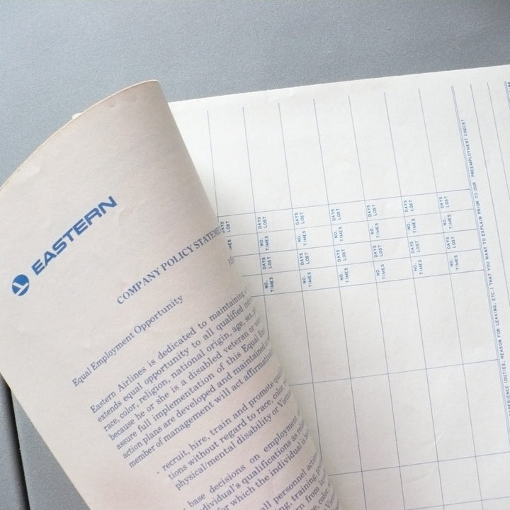 1984 Eastern Airlines Employment Application Booklet.