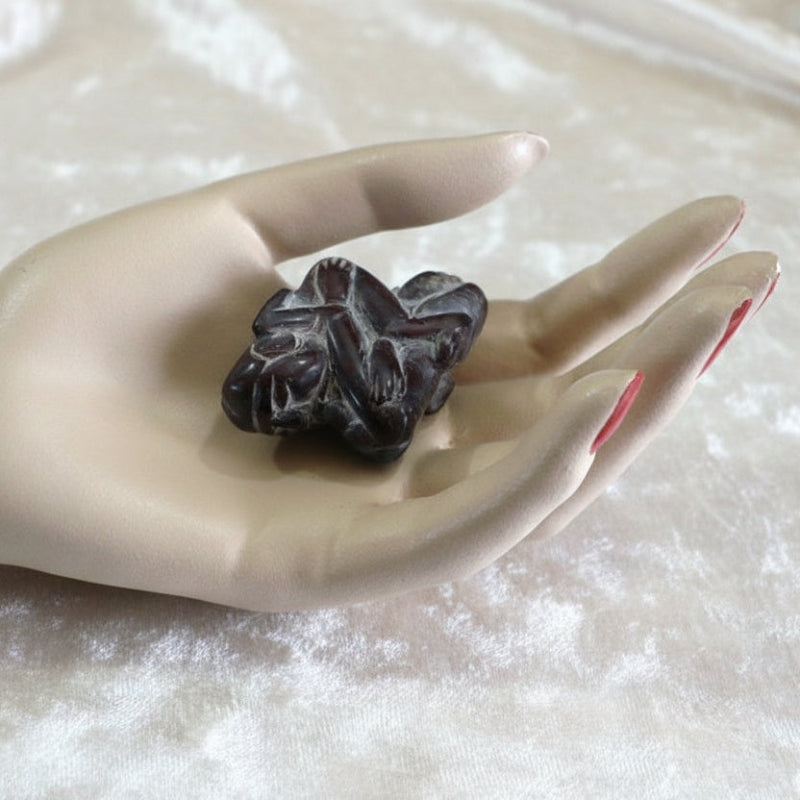 Erotic Inuit Folk Art Soapstone Carving n hand.