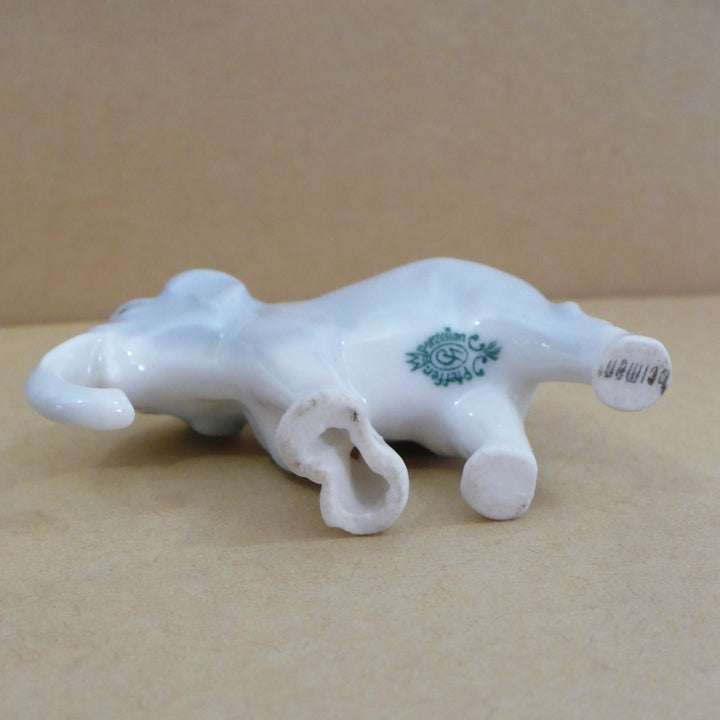 1930s Vintage Small Elephant Figurine by Pfeffer German Porcelain.