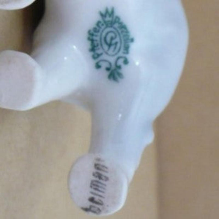 1930s Vintage Small Elephant Figurine by Pfeffer German Porcelain.
