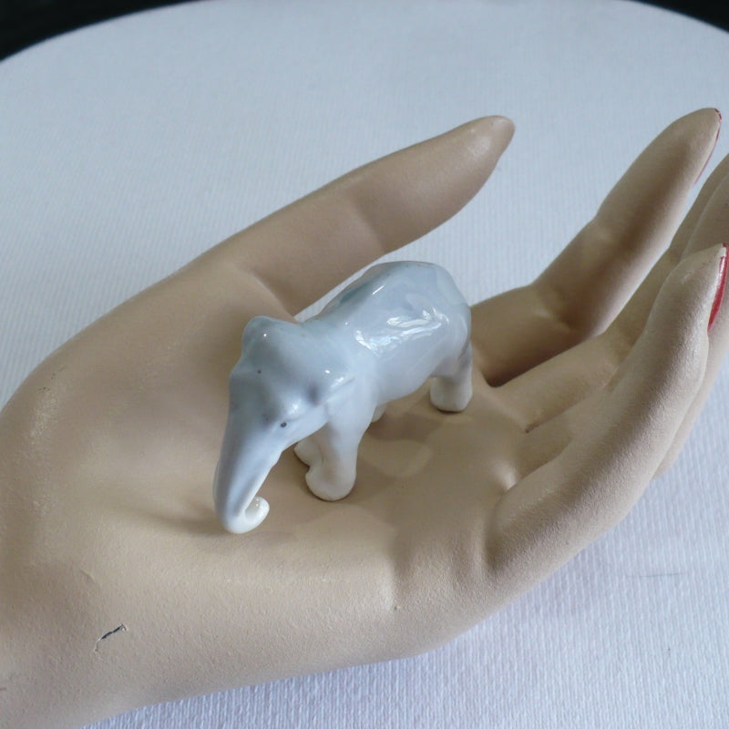 1930s Vintage Pfeffer Porcelain Miniature Elephant Figurine