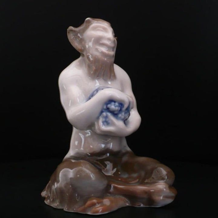 1922 Vintage Faun With Grapes by Ferdinand Liebermann for Rosenthal Porcelain Figurine