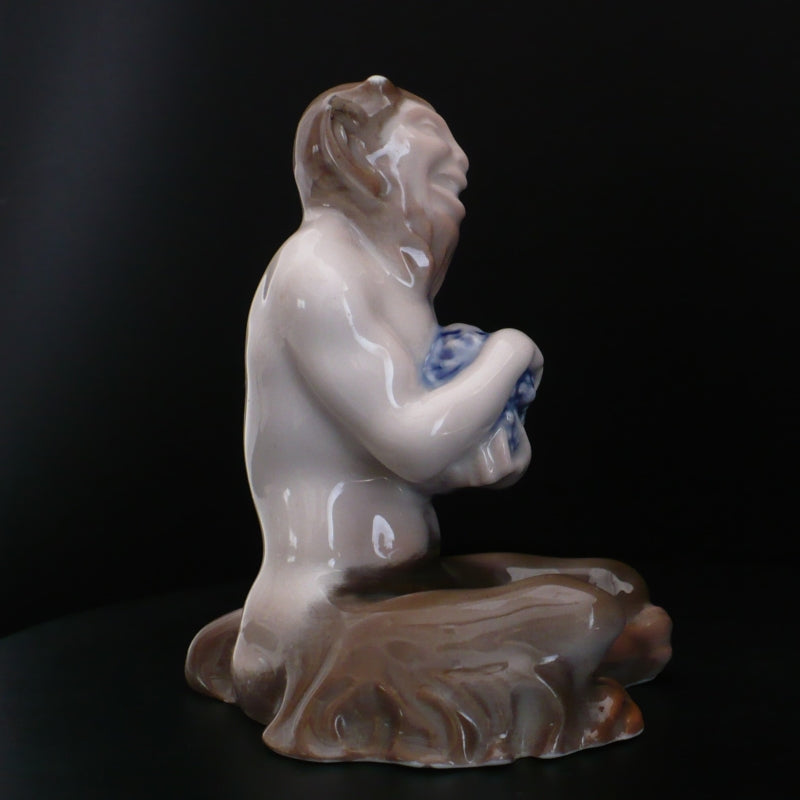 1922 Vintage Faun With Grapes by Ferdinand Liebermann for Rosenthal Porcelain Figurine