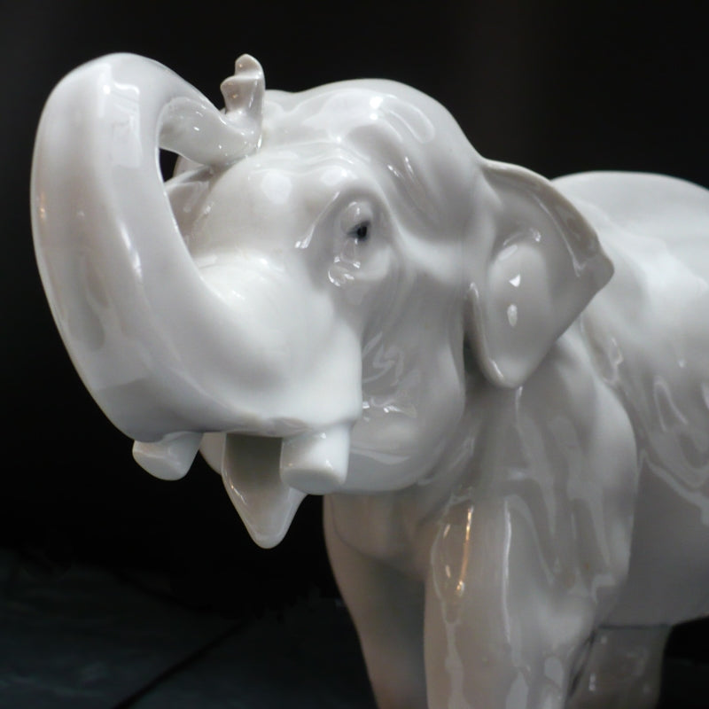 1930s Gebrüder Heubach Art Nouveau Jugendstil Elephant Vintage Porcelain Figurine.