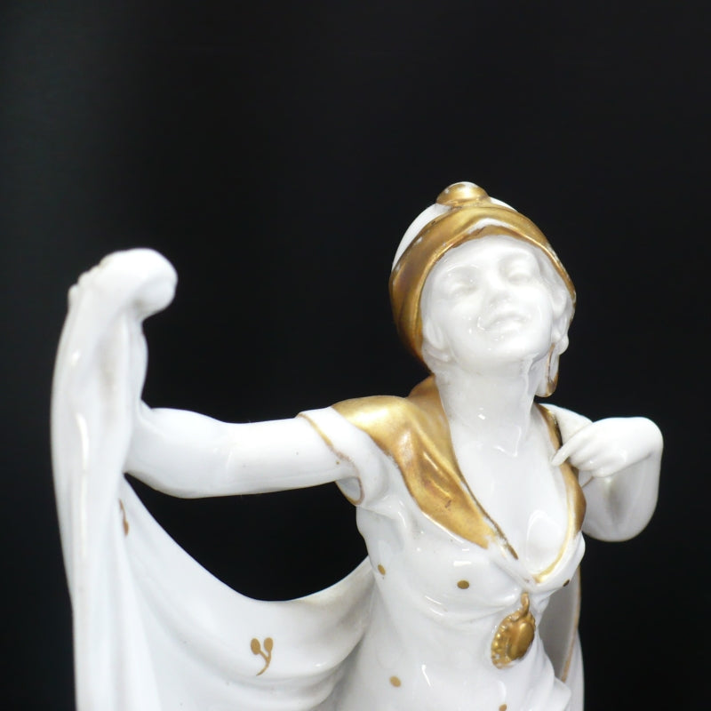 1910s Porcelain Dancer Figurine by Porzellanfabrik Hertwig Katzhutte.
