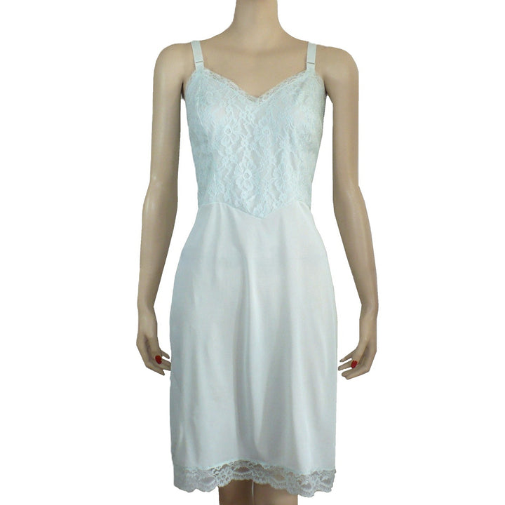 1960s Vintage Mint Green Lace Medium Vintage Full Slip.