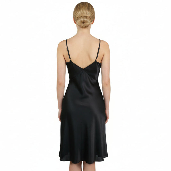 1930s vintage 1930s Vintage Midnight Black Parachute Silk Nylon Full Slip Size Small nylon full slip.