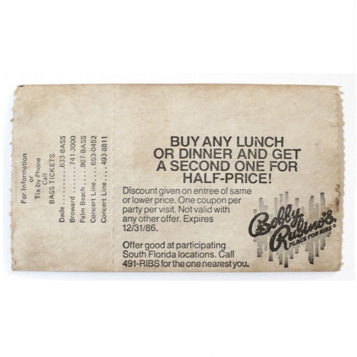 The Firm Mean Business Tour Ticket 1986 Virginia Wolf