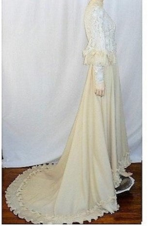 1960s Vintage Victorian Revival Wedding Dress