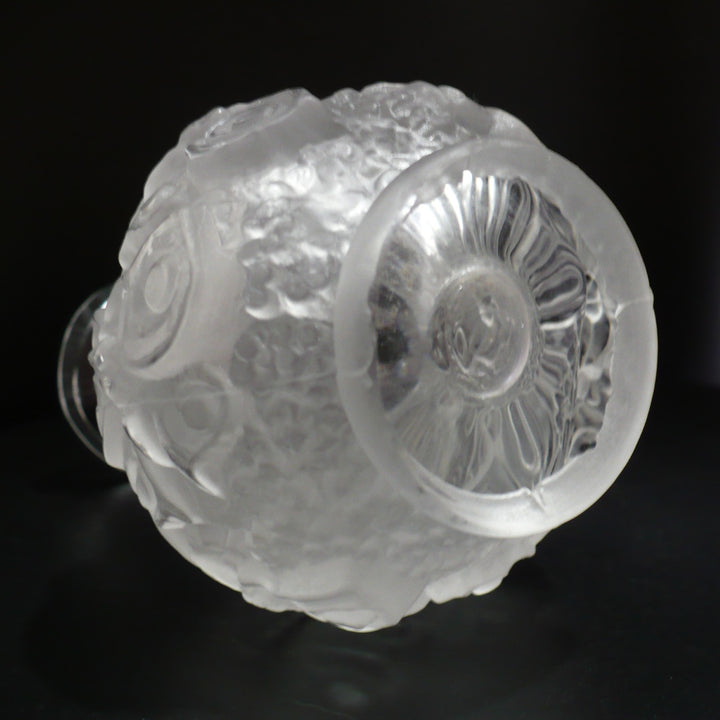 Rare 1930s Bohemian Art Deco Clear & Frosted Dragonfly Vase by Hoffmann & Schlevogt.