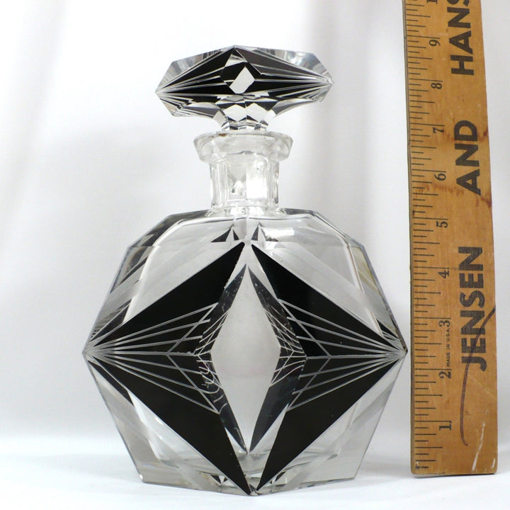 1930s Vintage Karl Palda Art Deco Liquor Decanter Glass Bottle Czech Republic