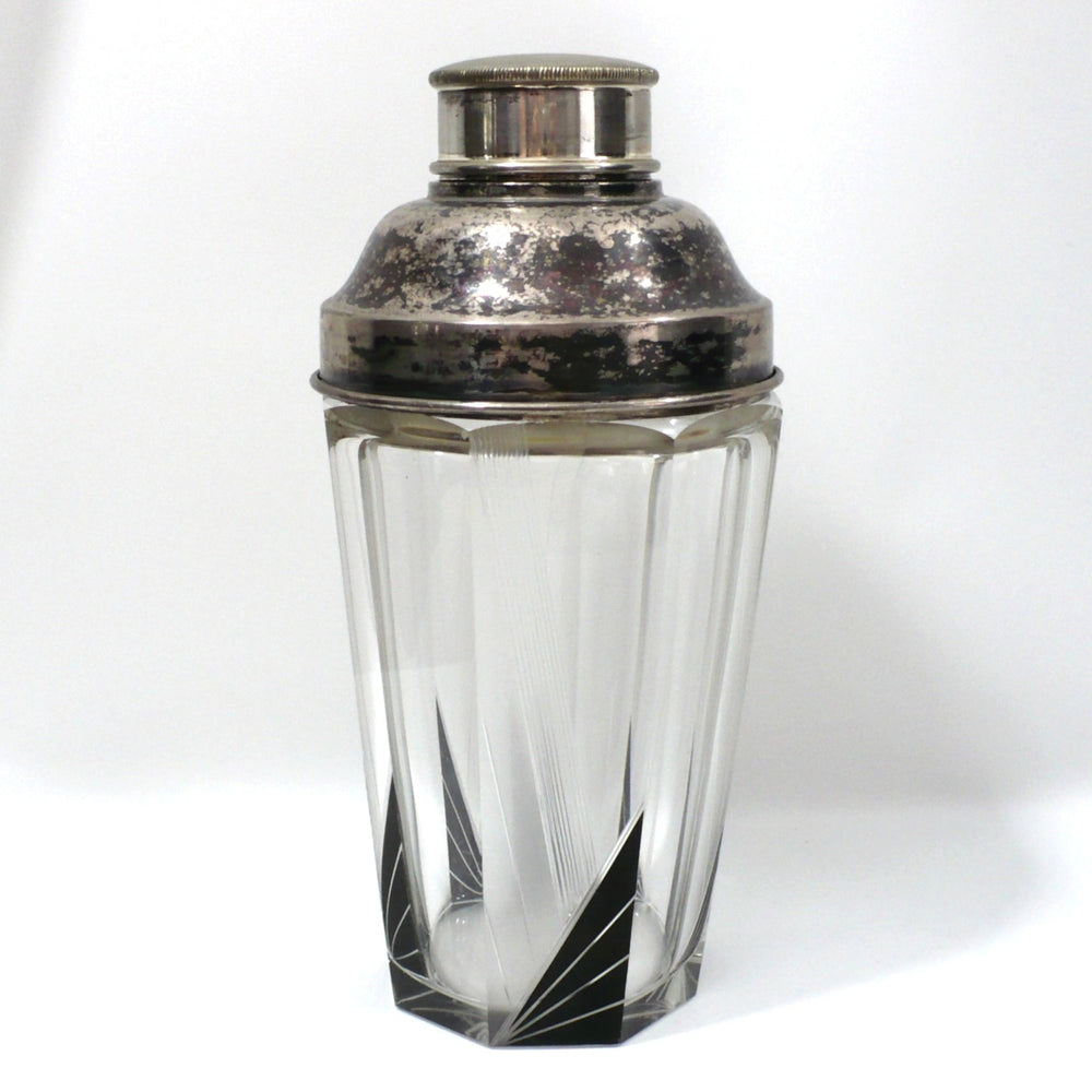 1930s Vintage Karel Karl Palda Art Deco Cocktail Shaker Czech Crystal Barware.