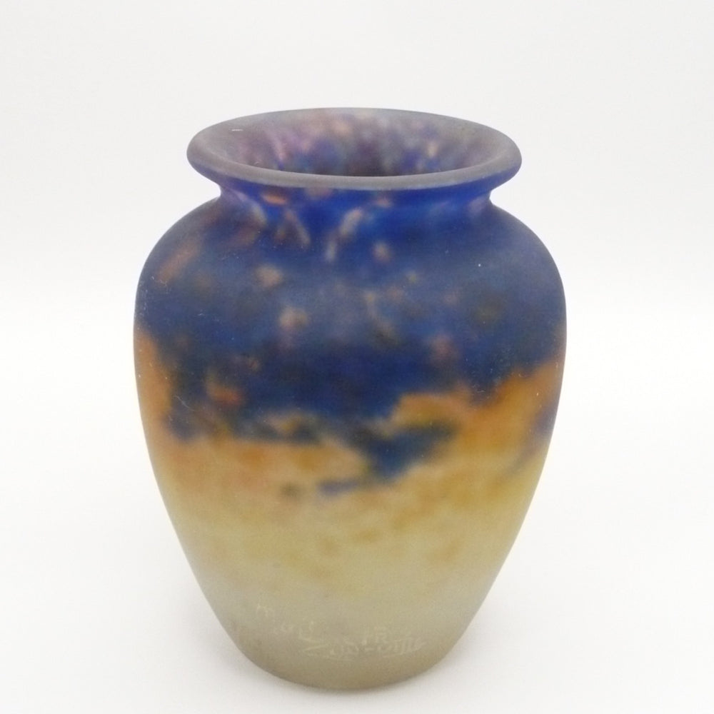 Muller Frères Luneville Vase, Small French Art Glass Vase.