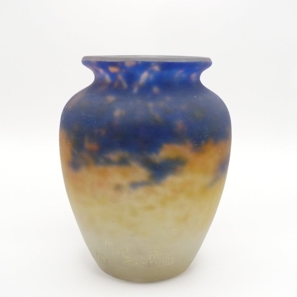 Muller Frères Luneville Vase, Small French Art Glass Vase.
